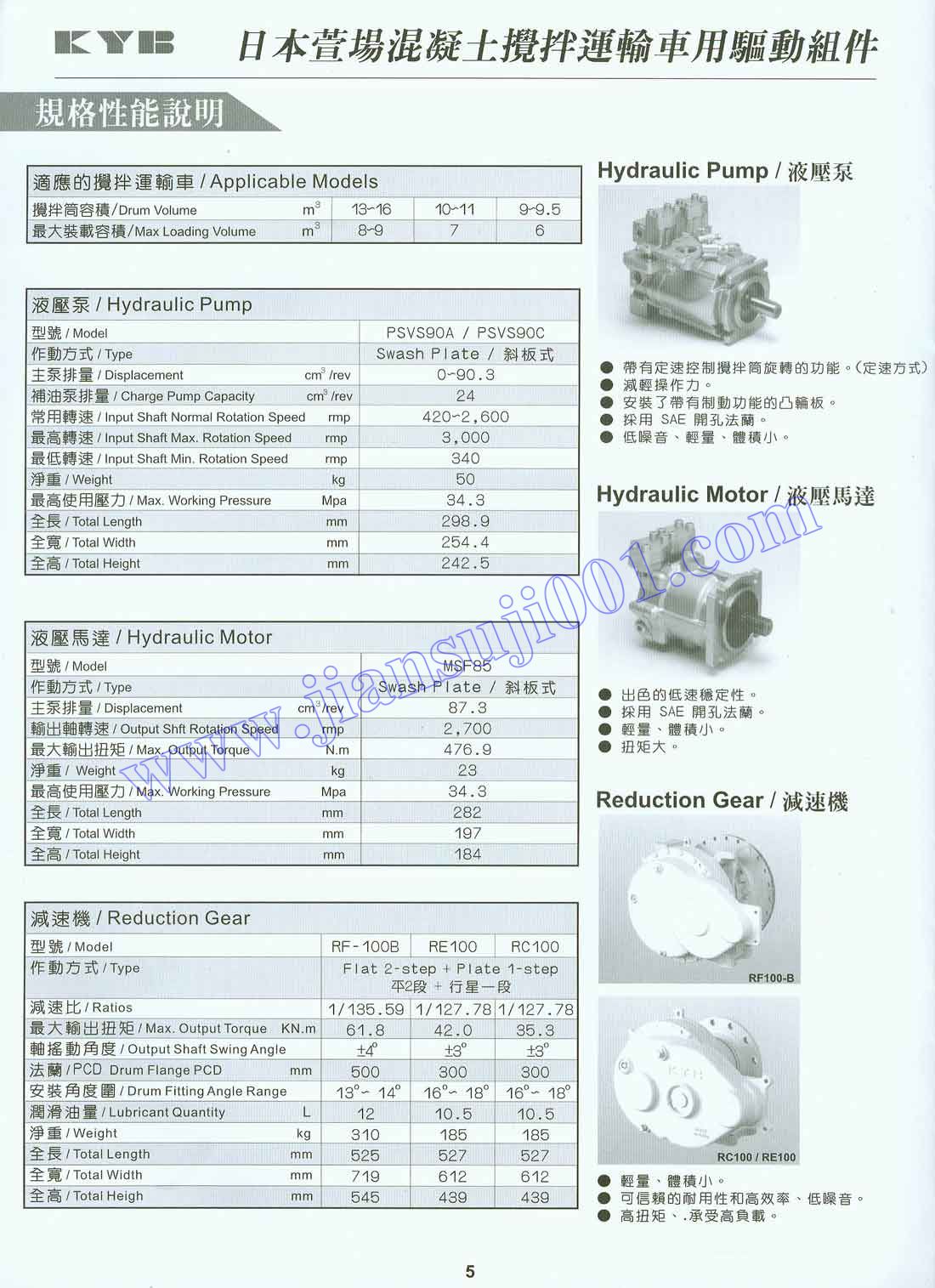 日本萱場(chǎng)混凝土攪拌運(yùn)輸車用驅(qū)動(dòng)組件
