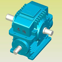 PWU型平面二次包絡環(huán)面蝸桿減速器實體模型