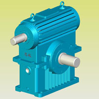 PWO型平面二次包絡環(huán)面蝸桿減速器實體模型