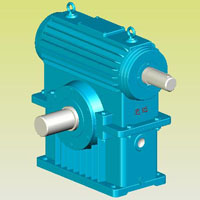 PWO型平面二次包絡環(huán)面蝸桿減速器實體模型
