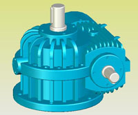 PWS型平面二次包絡環(huán)面蝸桿減速器實體模型(GB/T16449-1996)