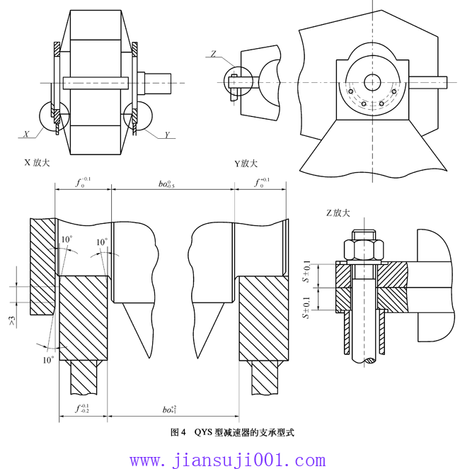 QY型起重機用硬齒面減速器安裝型式