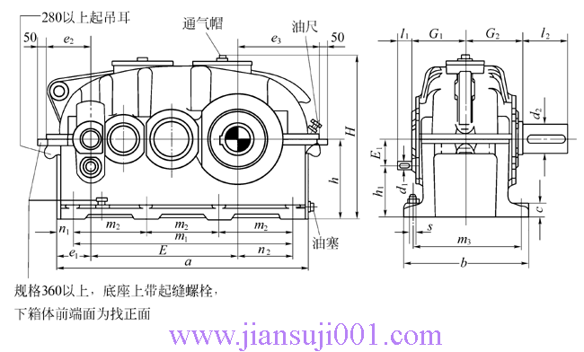 SVNB型圓柱齒輪減速機(jī)外形及安裝尺寸