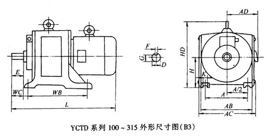 YCTD系列100~315外形尺寸圖(B3)