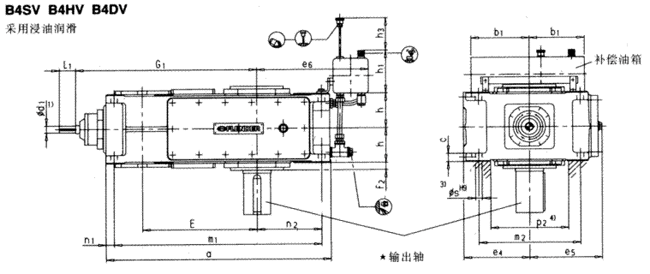 直交軸齒輪箱四級(jí)傳動(dòng)立式安裝(類型B4.V)