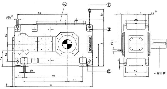 平行軸齒輪箱四級傳動臥式安裝(類型H4.H)