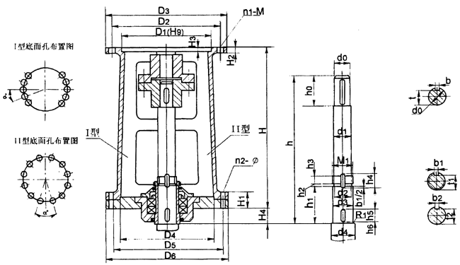 DXJ型單支點機架主要參數及尺寸