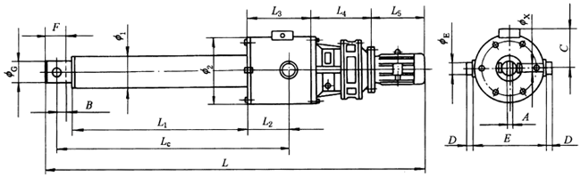 DYT電液推桿外形尺寸