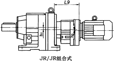 JR/JR系列斜齒輪減速機安裝方位和尺寸圖表