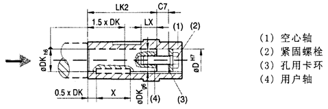 QSK系列斜齒輪—傘齒輪減速機出軸裝拆圖