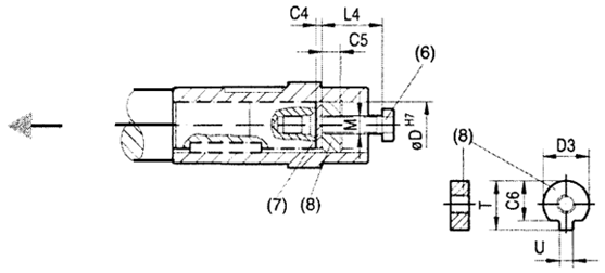 QSK系列斜齒輪—傘齒輪減速機出軸裝拆圖