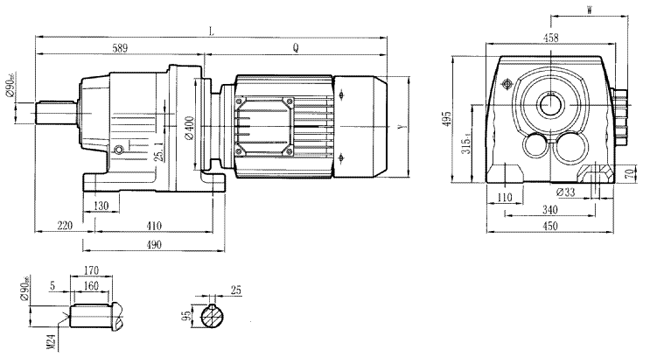 RC137..型硬齒輪減速機(jī)安裝尺寸圖