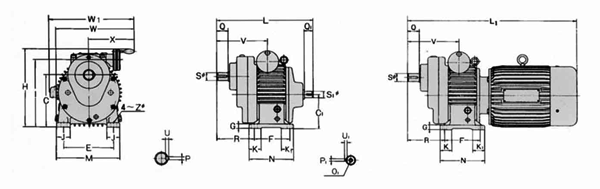 D002A(4M)……臥式付R型減速機(jī)