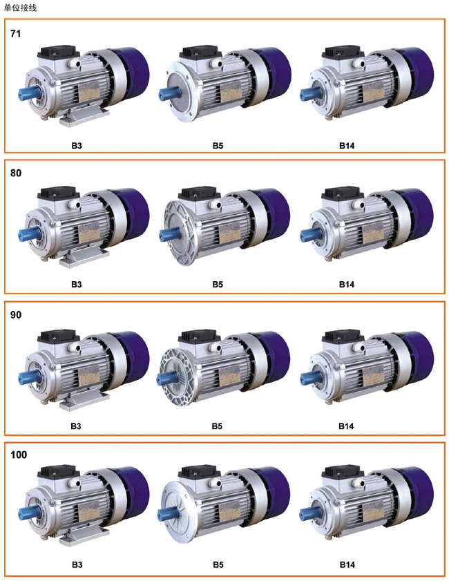 WYEJA系列制動(dòng)電動(dòng)機(jī)單位接線及雙位接線