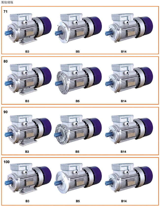 WYEJA系列制動(dòng)電動(dòng)機(jī)單位接線及雙位接線